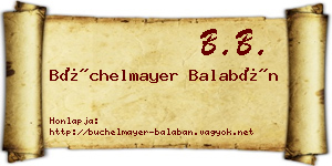 Büchelmayer Balabán névjegykártya
